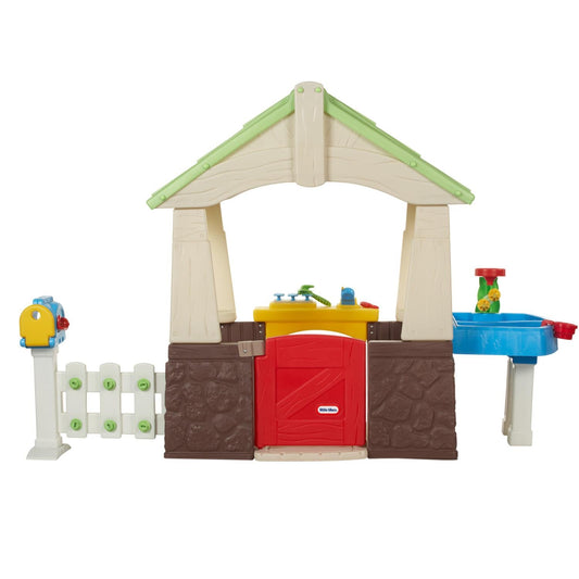 Deluxe Home & Garden Playhouse with Realistic Features, Sand & Water Table, and Mailbox