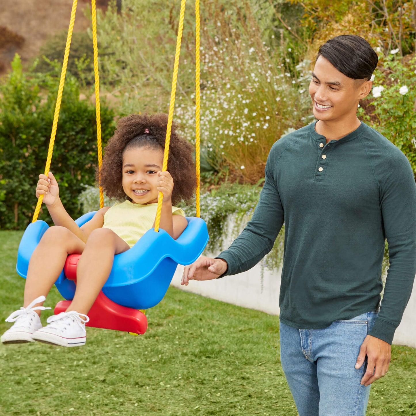 2-in-1 Snug 'n Secure Swing - Blue with T-Bar and Adjustable Straps