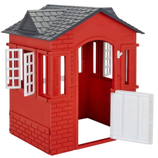 Cape Cottage Playhouse Red – Indoor & Outdoor Playhouse with Working Door and Shutters