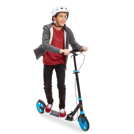 VIRO Rides Sport Runner Folding Kick Scooter - Black and Blue