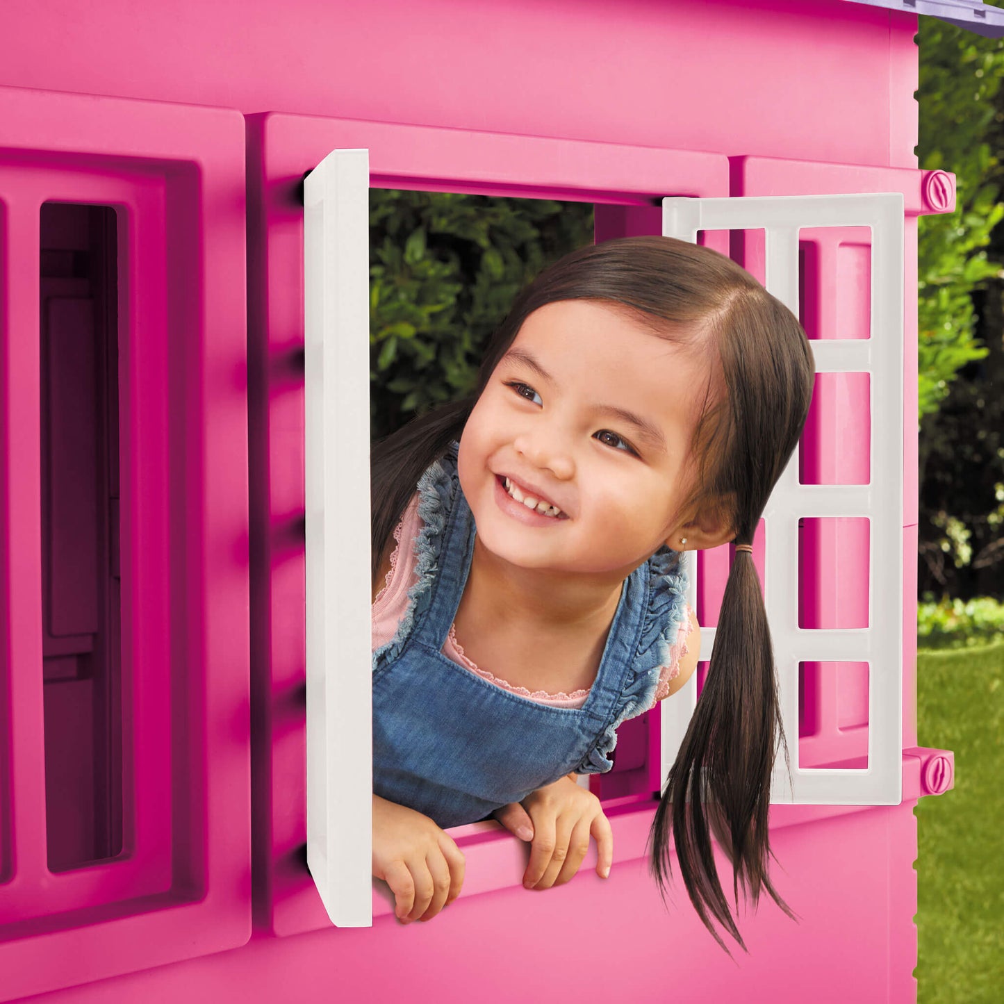 Cape Cottage Playhouse Pink – Indoor & Outdoor Playhouse with Working Door and Shutters