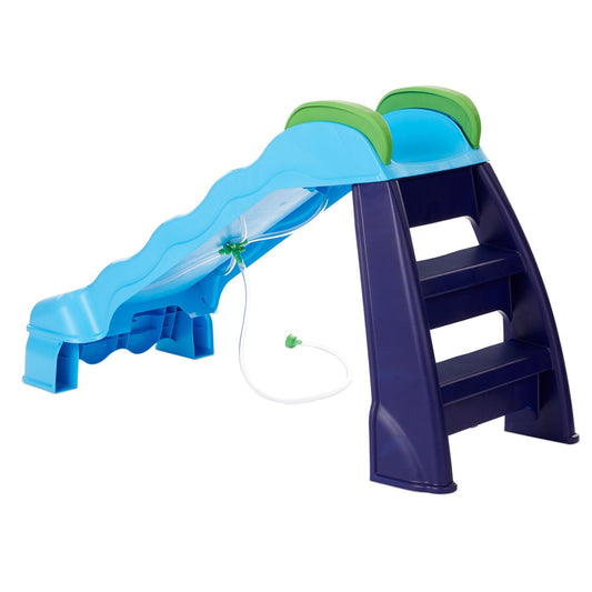 2-in-1 Indoor-Outdoor Slide with Water Spraying Jets, Foldable Design for Easy Storage