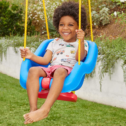 2-in-1 Snug 'n Secure Swing - Blue with T-Bar and Adjustable Straps