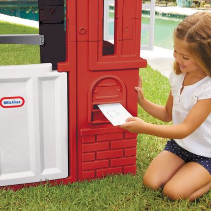 Cape Cottage Playhouse Red – Indoor & Outdoor Playhouse with Working Door and Shutters