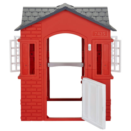Cape Cottage Playhouse Red – Indoor & Outdoor Playhouse with Working Door and Shutters
