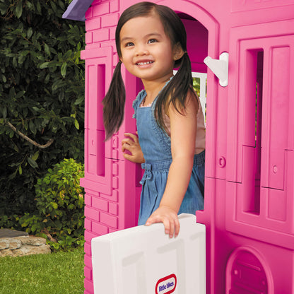 Cape Cottage Playhouse Pink – Indoor & Outdoor Playhouse with Working Door and Shutters