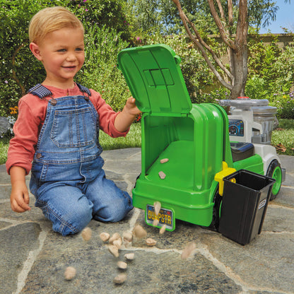 Dirt Digger Garbage Scoot Ride-On, Realistic Garbage Truck with Working Trash Bin & Storage