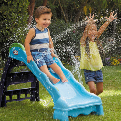 2-in-1 Indoor-Outdoor Slide with Water Spraying Jets, Foldable Design for Easy Storage